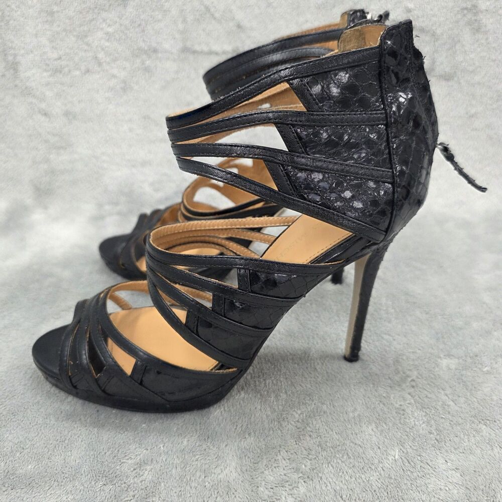 Badgley Mischka  evening high heels Pumps open toe shoes Black Size 8.5
